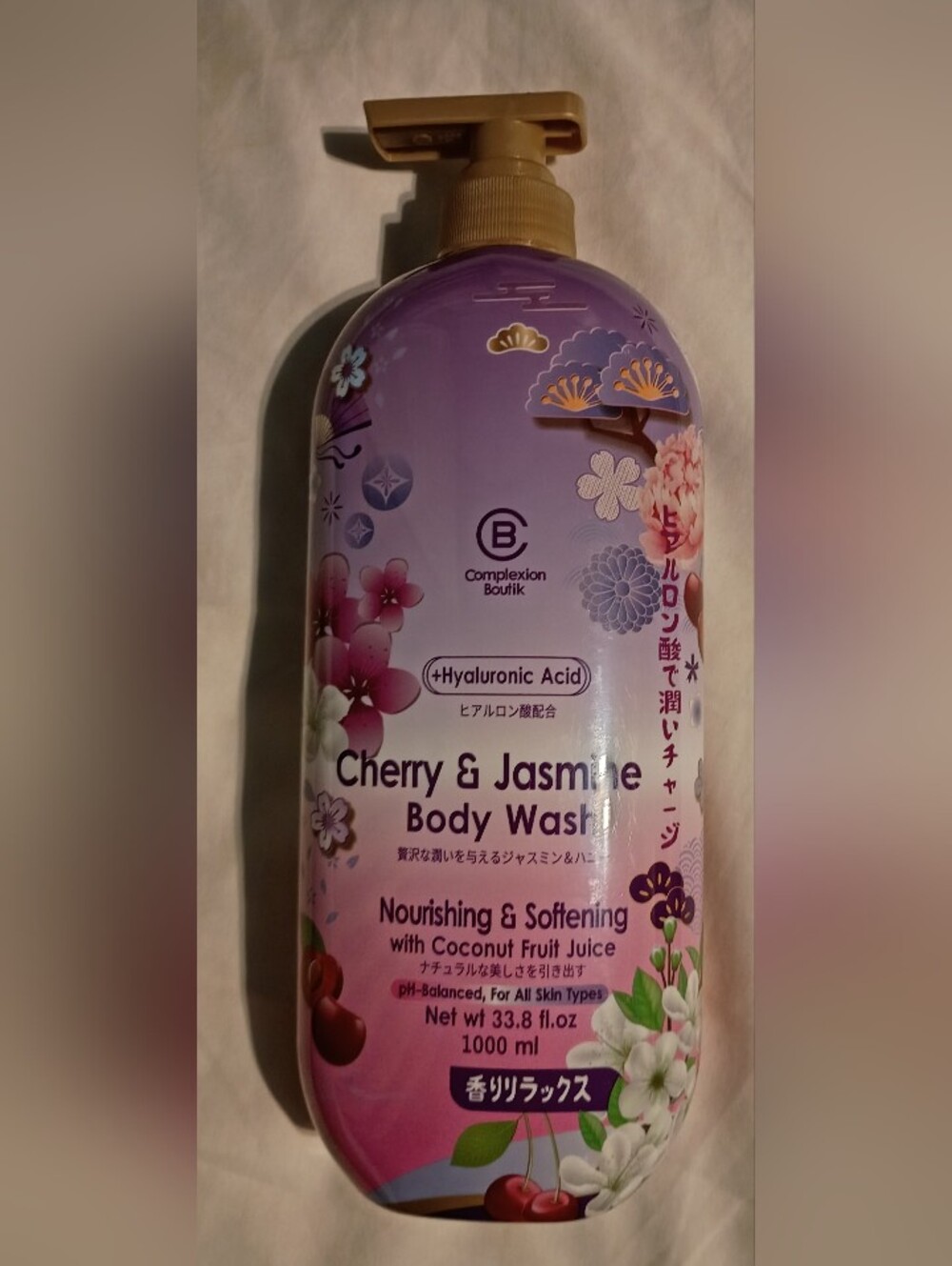 Complexion BoutikCherry,  Jasmine & Hyaluronic Acid Body Wash - 33.8 Fl Oz